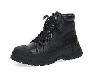 CAPRICE Bottines femme à lacets Climotion en cuir Plateforme Largeur G, Noir (Black Nappa), 39 EU