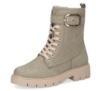 CAPRICE Bottines femme à lacets en cuir avec boucle, Vert (Khaki Nubuc), 39 EU
