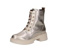 CAPRICE Bottines femme à lacets en cuir avec fermeture éclair, Métallique (Platin Metal.), 39 EU
