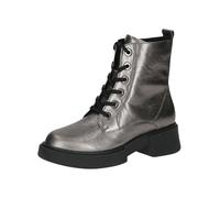 CAPRICE Bottines femme à lacets en cuir avec fermeture éclair, Métallique (Stone Metallic), 37 EU