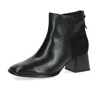 CAPRICE Bottines femme à talon en cuir Talon bloc Largeur G, Noir (Black Comb), 39 EU
