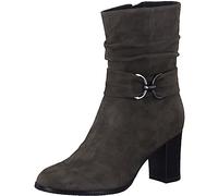 CAPRICE Bottines femme à talon Memotion en daim talon bloc Largeur G, Gris (Stone Suede), 38 EU
