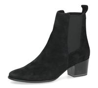 CAPRICE Bottines femme bout rond à talon bloc, Noir (Black Suede), 40,5 EU
