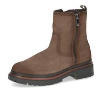 CAPRICE Bottines femme en cuir à fermeture éclair, Beige (Taupe Nubuc), 39 EU