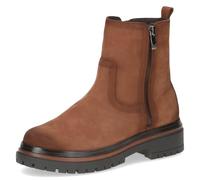 CAPRICE Bottines femme en cuir à fermeture éclair, Marron (Cognac Nubuc), 41 EU