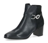 CAPRICE Bottines femme en cuir à talon bloc, Bleu (Ocean Comb), 37,5 EU