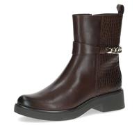 CAPRICE Bottines femme en cuir à talon bloc, Marron (Dk Brown Comb), 39 EU