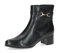 CAPRICE Bottines femme en cuir à talon bloc, Noir (Black Nappa), 39 EU