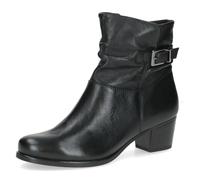 CAPRICE Bottines femme en cuir à talon bloc, Noir (Black Nappa), 41 EU