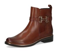 CAPRICE Bottines femme en cuir avec boucle décorative, Marron (Cognac Comb), 40 EU