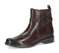 CAPRICE Bottines femme en cuir avec boucle décorative, Marron (Dk Brown Comb), 40 EU