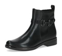 CAPRICE Bottines femme en cuir avec boucle décorative, Noir (Black Comb), 38,5 EU