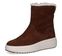 CAPRICE Bottines femme en cuir déperlantes, Marron (Cognac Suede), 40 EU