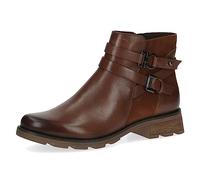 CAPRICE Bottines femme sans talon Airmotion en cuir Plates Largeur G, Marron (Cognac Comb), 37,5 EU