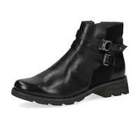 CAPRICE Bottines femme sans talon Airmotion en cuir Plates Largeur G, Noir (Black Comb), 36 EU