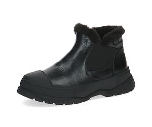 CAPRICE Bottines femme sans talon Climotion en cuir Doublées Largeur G, Noir (Black Nappa), 40 EU
