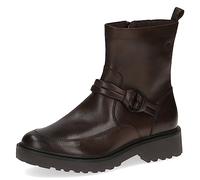 CAPRICE Bottines femme sans talon Memotion en cuir Plates Largeur G, Marron (Dk Brown Nappa), 37 EU