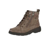 CAPRICE Bottines Plates en Dentelle pour Femme 9-25250-43, Suédine Taupe, 37 EU