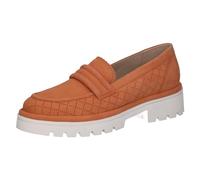 CAPRICE Chaussons en cuir pour femme avec talon bloc, Orange Suede., 39 EU