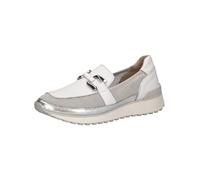 CAPRICE Chaussures à Enfiler Femme à Plateforme Sportives, Blanc (White/Silver), 39 EU