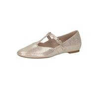 CAPRICE Chaussures à Enfiler Femme en Cuir à Boucle, Or (Offwh/Lt Gold), 37 EU