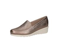 CAPRICE Chaussures à Enfiler Femme en Cuir à Talon compensé, Beige (Taupe Metallic), 39 EU