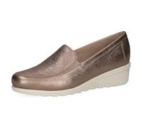 CAPRICE Chaussures à Enfiler Femme en Cuir à Talon compensé, Beige (Taupe Metallic), 40 EU