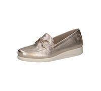 CAPRICE Chaussures à Enfiler Femme en Cuir à Talon compensé, Métallique (Platin Metal.), 39 EU