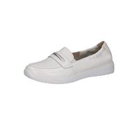 CAPRICE Chaussures à Enfiler Femme en Cuir Décontractées, Blanc (White Deer), 37 EU