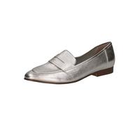 CAPRICE Chaussures à enfiler femme en cuir Élégantes, Argent (Pearl Metallic), 38,5 EU