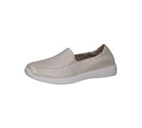 CAPRICE Chaussures à Enfiler Femme en Cuir Plates, Crème (Pearl Perl Dee), 42 EU