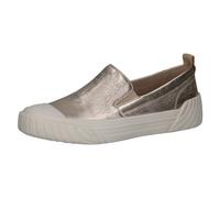CAPRICE Chaussures à Enfiler Femme en Cuir Plates, Métallique (Platin Metal.), 39 EU