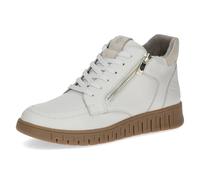CAPRICE Comfort Baskets femme montantes en cuir largeur H, Blanc (Offwhite Comb), 37 EU