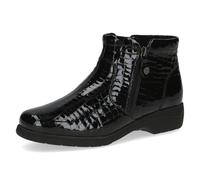 CAPRICE Comfort Bottines femme en cuir largeur H, Noir (Black Croco), 37 EU
