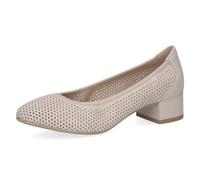 CAPRICE Comfort Escarpins Femme en Cuir avec Talon Bloc, Beige (Lt Grey Sparkl), 36 EU