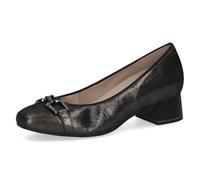 CAPRICE Comfort Escarpins Femme en Cuir Largeur H, Argent (DK Grey Metal.), 37,5 EU