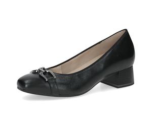 CAPRICE Comfort Escarpins Femme en Cuir Largeur H, Noir (Black Nappa), 36 EU