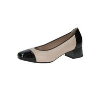 CAPRICE Comfort Escarpins Femme Petit Talon Largeur H, Multicolore (Beige/Black), 38 EU
