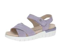 CAPRICE Comfort Sandales plates femme en cuir avec fermeture à scratch, Lilas (Lavender Suede), 41 EU
