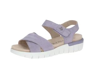 CAPRICE Comfort Sandales plates femme en cuir avec fermeture à scratch, Lilas (Lavender Suede), 41 EU