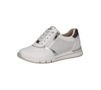CAPRICE Confort Baskets Basses Femme à Fermeture éclair Coupe Basse, Blanc (White/Silver), 42 EU