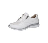 CAPRICE Confort Baskets Basses Femme à Fermeture éclair Décontractées, Blanc (White/Silver), 38 EU