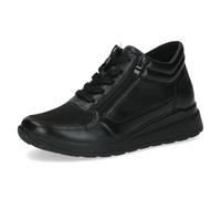 CAPRICE Confort Baskets Basses Femme avec Fermeture éclair Largeur Confort H, Noir (Black Comb), 39 EU