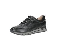 CAPRICE Confort Baskets Basses Femme en Cuir à Fermeture éclair, Noir (Black Comb), 38 EU