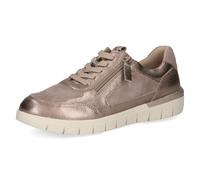 CAPRICE Confort Baskets Basses Femme en Cuir Largeur Confort H, Marron (Taupe Comb), 37 EU