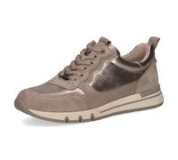 CAPRICE Confort Baskets Basses Femme en Cuir Largeur Confort H, Marron (Taupe Comb), 40 EU