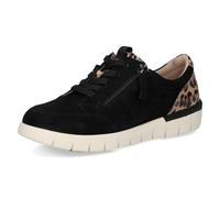 CAPRICE Confort Baskets Basses Femme en Cuir Largeur Confort H, Multicolore (Black Leo Comb), 39 EU