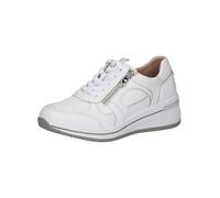 CAPRICE Confort Baskets compensées Femme en Cuir à Fermeture éclair, Blanc (White Nappa), 36 EU