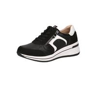 CAPRICE Confort Baskets compensées Femme en Cuir à Fermeture éclair, Multicolore (Black/White), 39 EU