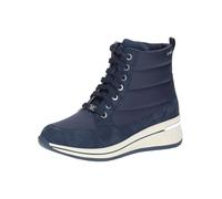 CAPRICE Confort Baskets montantes femme avec doublure avec lacets Déperlantes, Bleu (Ocean Comb), 36 EU